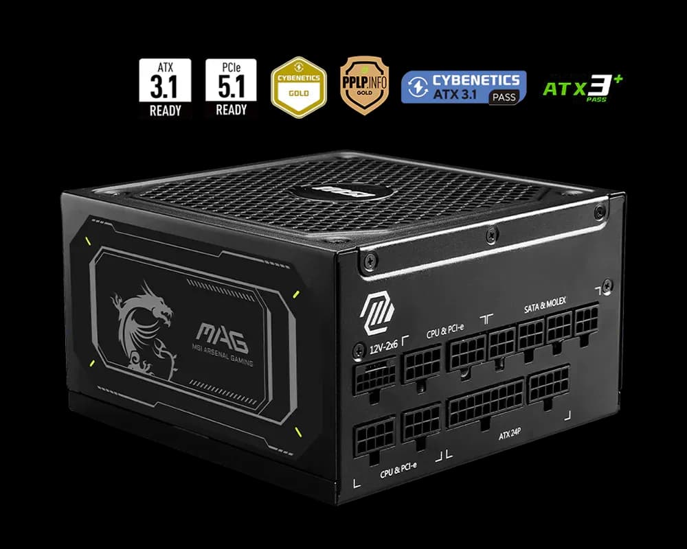 MSI MAG A1000GL PCIE5 II 1000W 80+ Gold