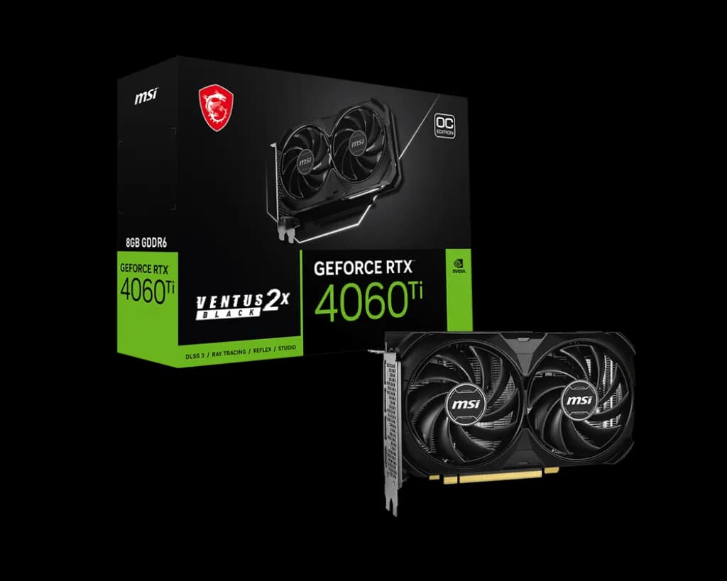 MSI GeForce RTX 4060 Ti VENTUS 2X BLACK E1 OC 8GB