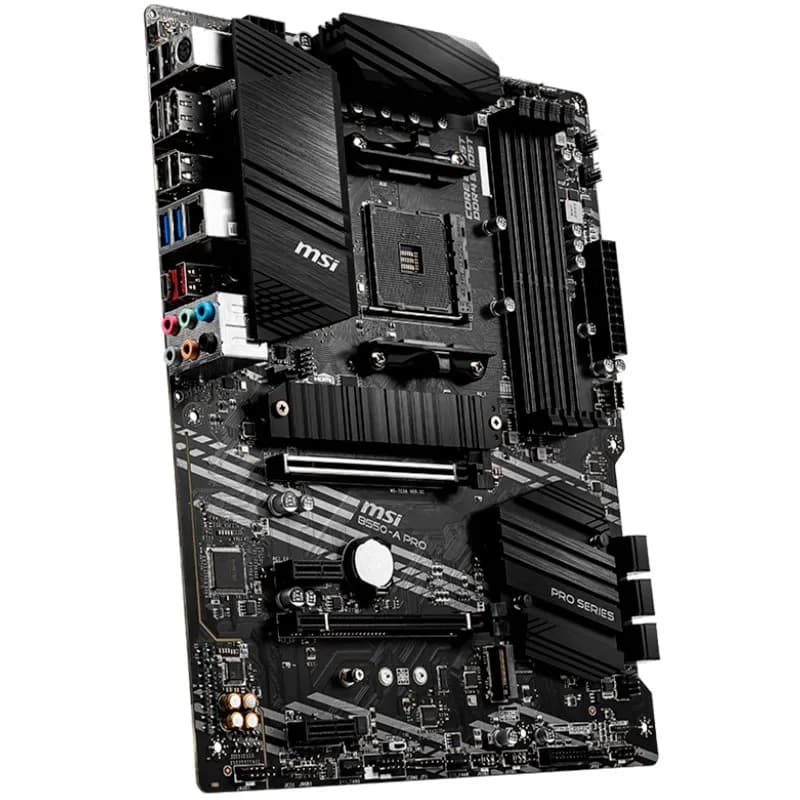 MSI B550-A PRO,ATX, Socket AM4,AMD B550 Chipset,4 DIMMs,Dual Channel DDR4 up to 4400+ OC MHz,1x PCIe 4.0 .0 x16 slot,2x M.2 slots,2x USB 3.2 Gen 2 1x Type-C ,2x USB 3.2 Gen 1,4x USB 2.0,1x HDMI,1x DP,1G LAN,7.1 Audio,3y warranty