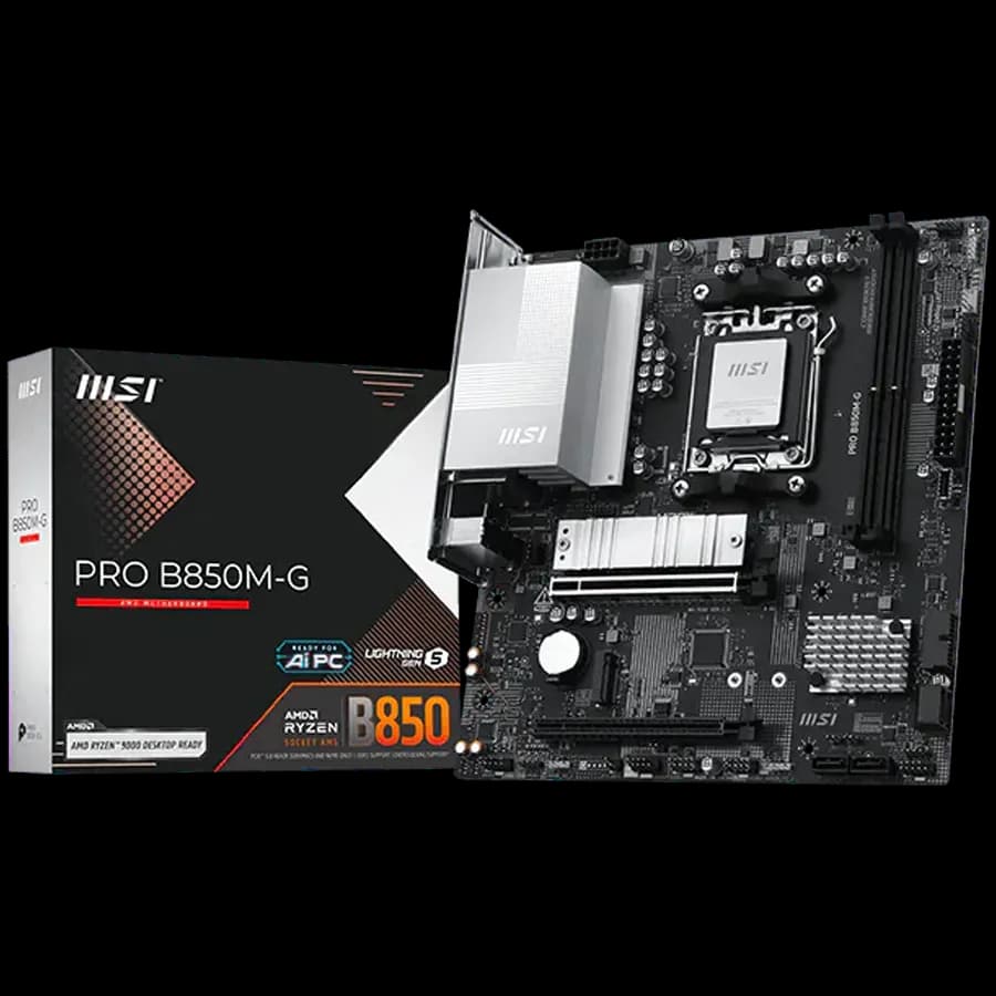MSI Main Board Pro B850M-G AM5, 2x DDR5, 1x HDMI, 1xDP, 2x PCI-E x16, 2x M.2, Realtek 8126VB 5G LAN mATX