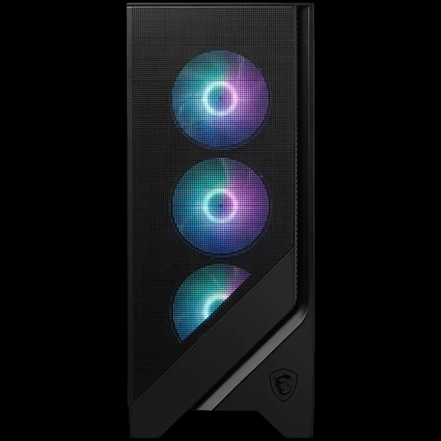 MSI MAG FORGE 320R AIRFLOW, Mid-Tower, ATX/M-ATX/ITX, 2x USB 3.2, 1x Audio/Mic, LED Button, ARGB Hub, 4x 120mm ARGB Fans, Mesh Panel, Tempered Glass, Black