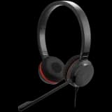 Jabra EVOLVE 20 MS Stereo USB Headband Special Edition Noise cancelling, USB connector, with mute-button and volume control on the cord, with leatherette ear cushion, Microsoft optimized