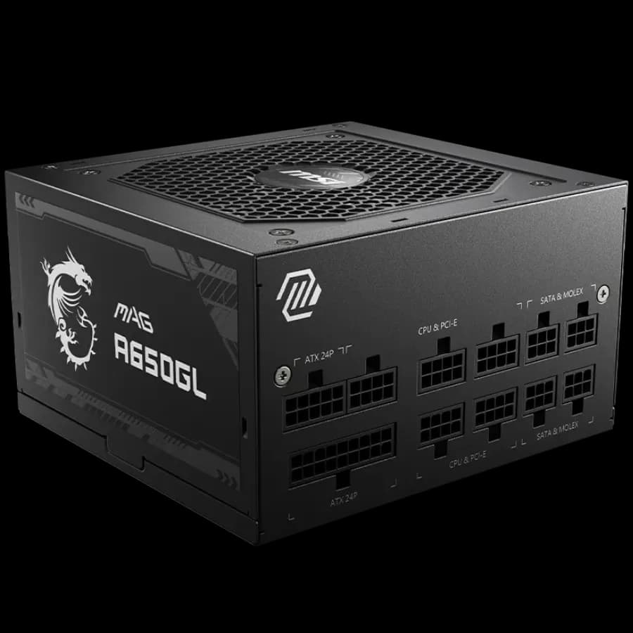 MSI Power Supply MAG A650GL, EU, 650W, Fully-Modular, 80 Plus Gold, Color Box, Pallet packing,7Y Warranty