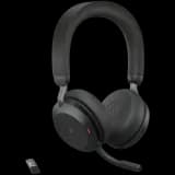 Jabra EVOLVE2 75, Link380a MS Stereo Stand Black, EVOLVE2 75 headset Black MS, Link 380 BT adapter USB-A MS, EVOLVE2 75 Deskstand USB-A,1.2m USB-C to USB-A cable, carry pouch, warranty and warning safety leaflets