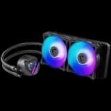 MSI MAG CORELIQUID 240R V2 Liquid Cooler, 2x 120mm ARGB 2000rpm PWM Fans, ARGB Block, Radiator Pump Design, Rotatable Blockhead, Intel LGA 115x/1200/1700/1366/2011/2066, AMD AM5/AM4/FM2+ FM2/FM1/AM3+ AM3/AM2+ AM2, 3Y Warranty