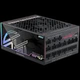 MSI MPG Ai1600TS PCIE5 Power Supply 1600W, 80 PLUS Titanium, Dual PCIe 5.1 Cables, ATX 3.1, Software Sync, 135mm Fan, Fan Stop, OVP/OCP/OTP/OPP/SCP/UVP/SIP/NLO, Braided Cables, Dimensions: 190mmx150mmx86mm, 12Y Warranty