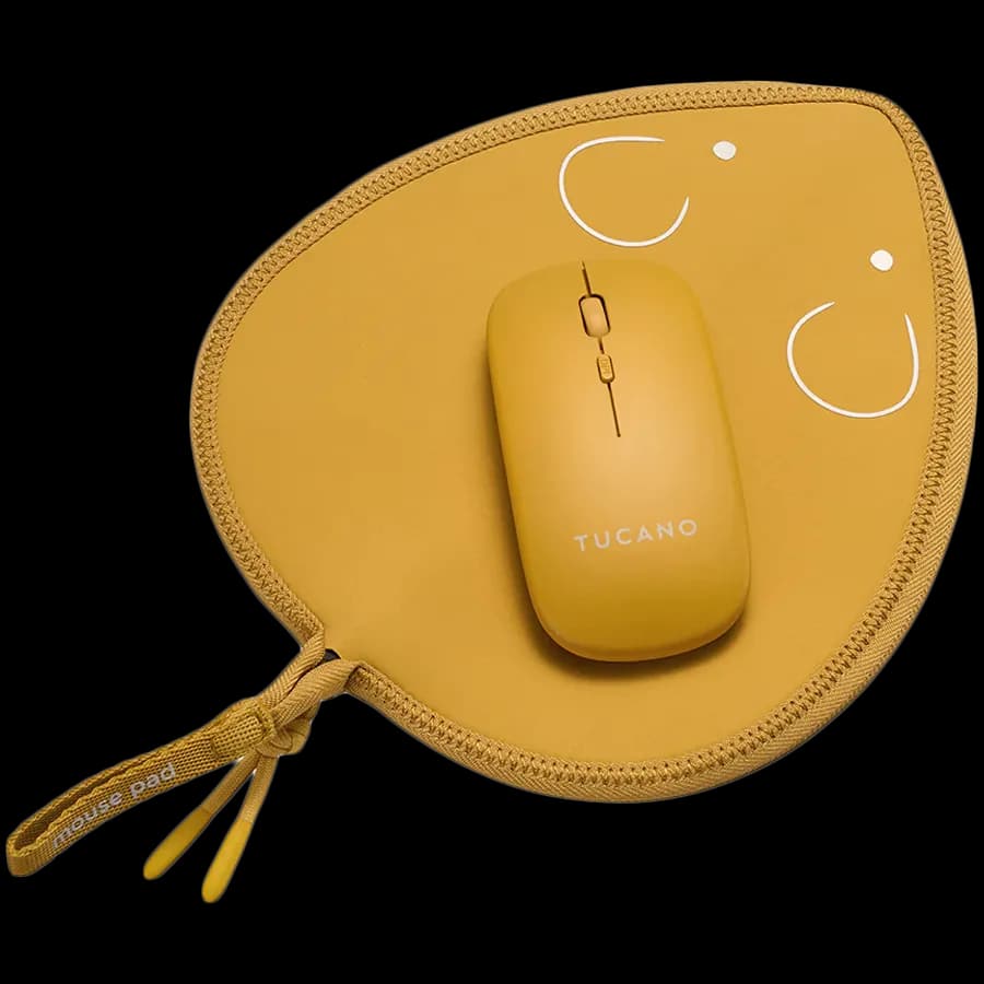 Tucano TOPO Mouse Pad with Wireless Mouse, Yellow