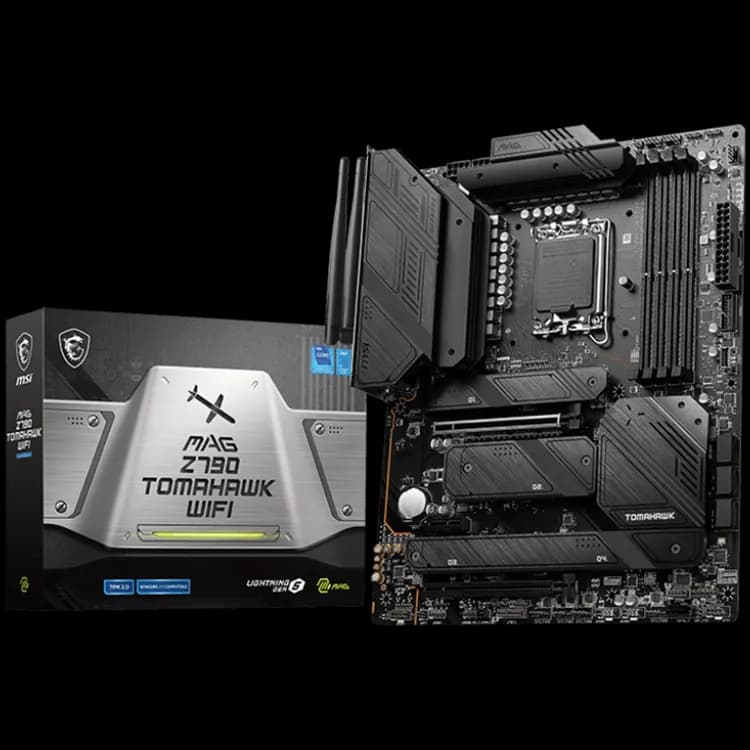 MSI MAG Z790 Tomahawk WIFI, ATX, Socket LGA 1700, Dual Channel DDR5 7200+ OC MHz, 2x PCIe x16 slots, 4x M.2 slots, 1x HDMI, 1x DP, 4x USB 3.2 Gen2, 4x USB 3.2 Gen2, 4x USB 2.0, Type-C, 7.1 HD Audio, 2.5Gbps LAN