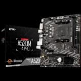 MSI Main Board Desktop A520M AM4, 2xDDR4, 1xPCI-Ex16, 1xPCI-Ex1, M.2, 4xSATA3, 6xUSB3.2 Gen1, 6xUSB2.0, HD Audio, DVI-D, HDMI, GLAN mATX Retail
