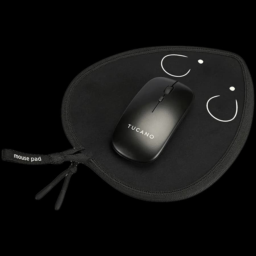 Tucano TOPO Mouse Pad with Wireless Mouse, Black