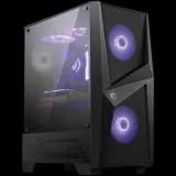 MSI MAG FORGE 100M, Mid-Tower, ATX/Micro-ATX/Mini-ITX, 2x USB 3.2 Gen 1 Type-A, 1x Audio Mic, RGB Hub, RGB Button, 3x 120mm Fans 2x RGB , Mesh Front Panel, Tempered Glass