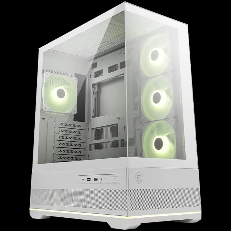 MSI MAG PANO 110R PZ WHITE, Mid-Tower, ATX/M-ATX/ITX, 2x USB 3.2, 1x USB Type-C 20Gbs, 1x Audio/Mic, LED Button, ARGB Hub, 4x 120mm ARGB Fans, ARGB Fan Hub, Mesh Panel, Tempered Glass, White