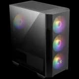 MSI MAG FORGE M100R, M-ATX Tower, M-ATX/ M-ITX, 1x USB 3.2 Gen 1 Type-A, 2x USB 2.0 Type-A, 1x Audio, 1x Mic, Power Button, 4x 120mm ARGB Fans, LED Button, ARGB Control Board, Mesh Panel, Tempered Glass