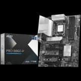 MSI Pro B860-P, ATX, LGA 1851, 4x DDR5 Dual Channel DDR5 up to 8600 OC MHz, 4x PCIe x16 slot, 3x M.2 slot, 4x USB 2.0, 2x USB 5Gbps, 2x USB 10Gbps, 1x USB 40Gbps Type-C, HDMI, DP, 7.1 HD Audio, 5G LAN, 3Y